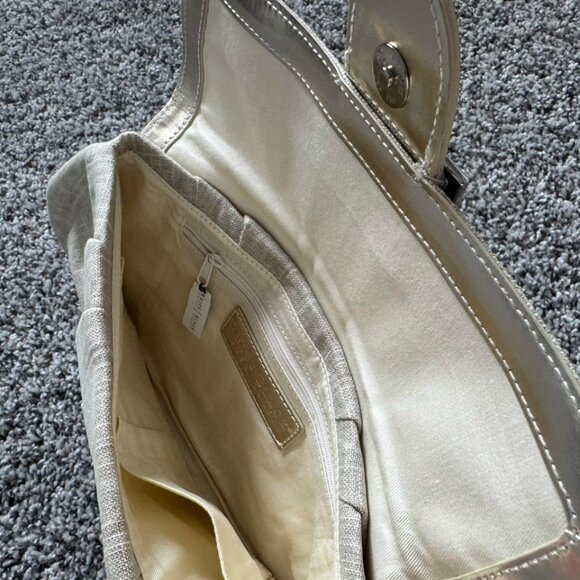 White House Black Market Beige/Gold Night Out Women's Clutch Bag - Picture 5 of 9